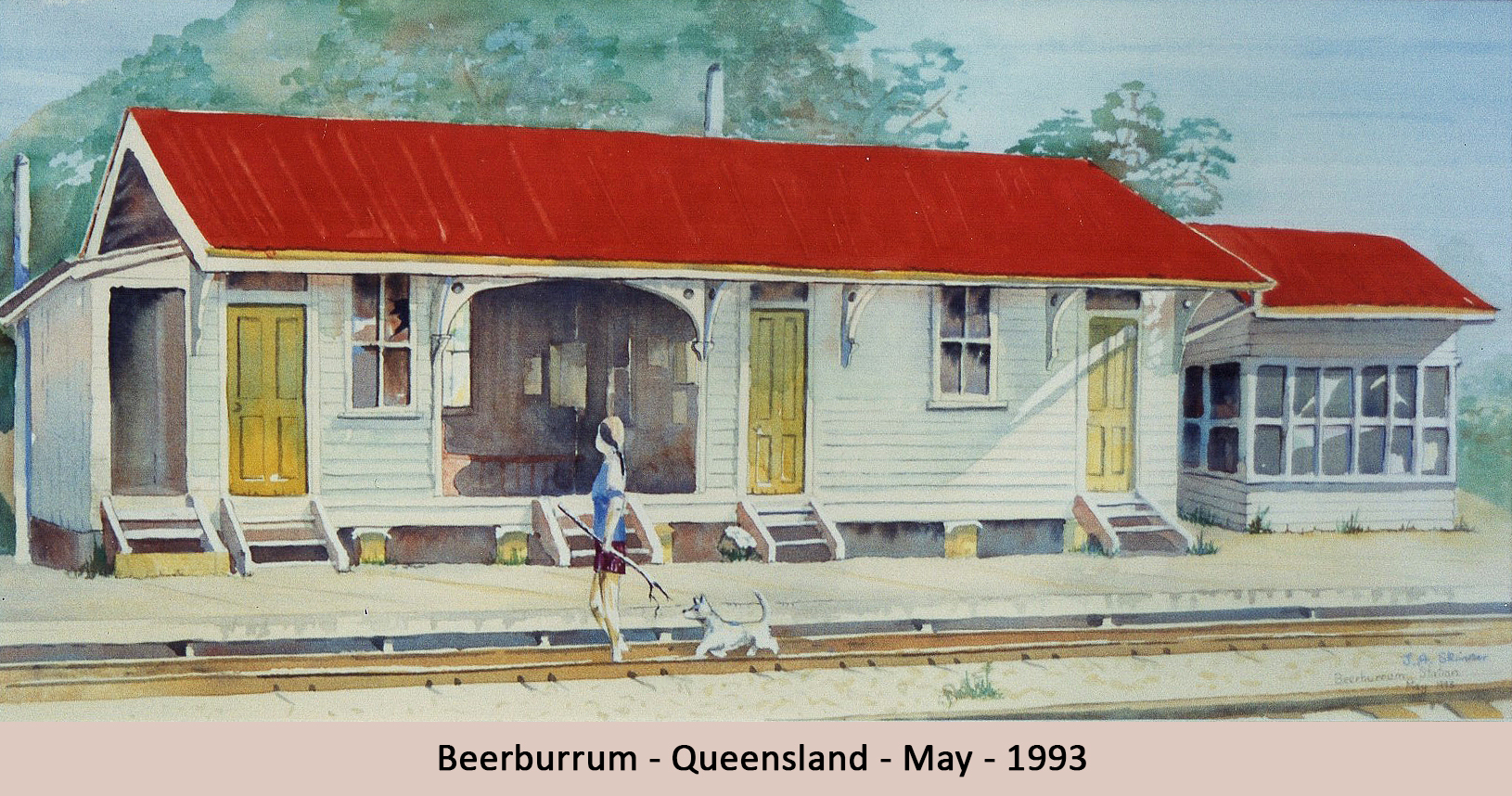 Beerburrum Railway Station 1993 by Janet Skinner