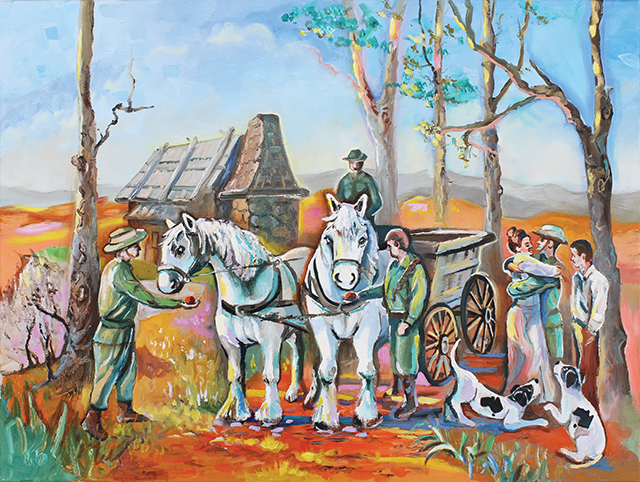 The Anzac Returns - Oil on Stretched Canvas