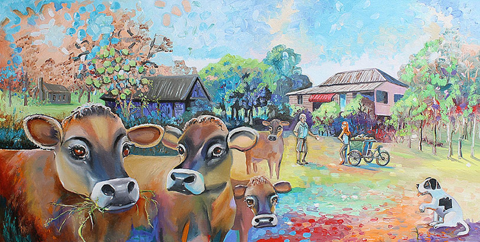Jersey Cows Blackbutt by Janet Skinner