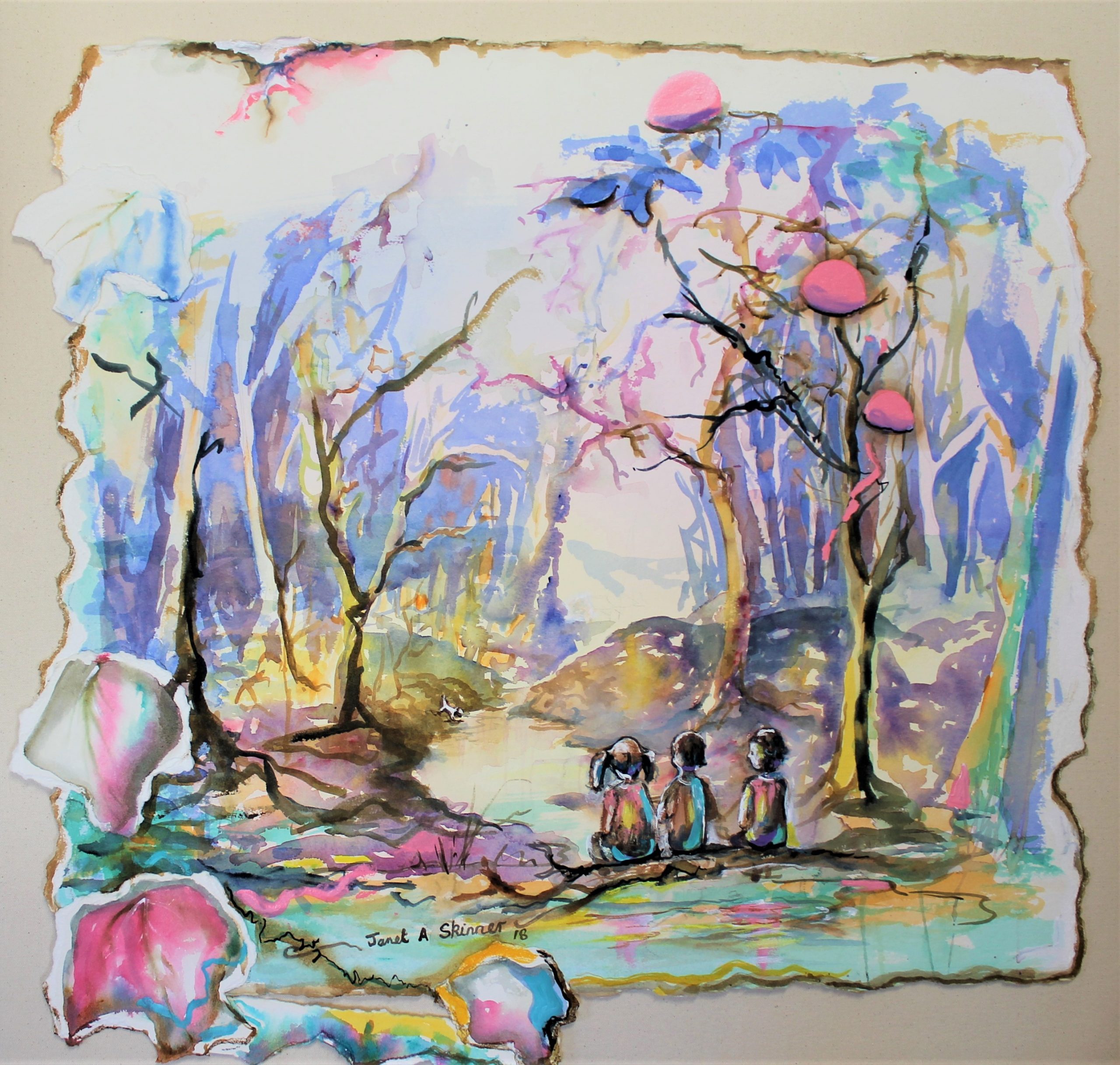 Upnor Woods Kent Watercolour by Janet Skinner